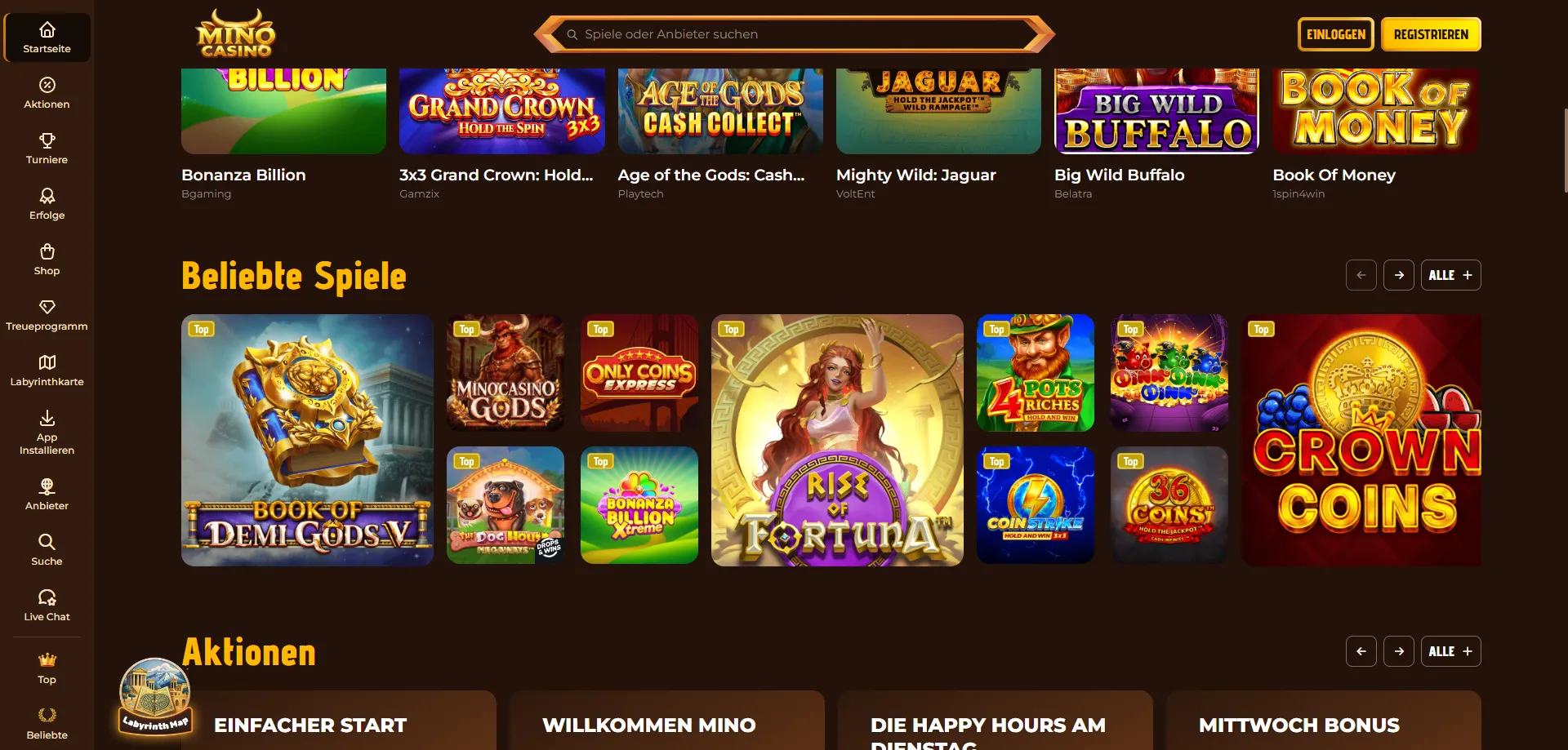 Mino Casino Slots – beliebteste Online-Spielautomaten 2026